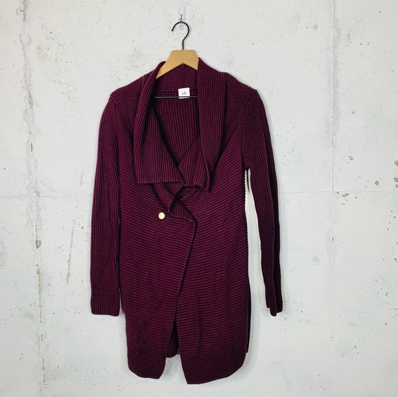 Cabi Regal Ribbed Knit Long Cardigan Size Medium - Picture 1 of 10